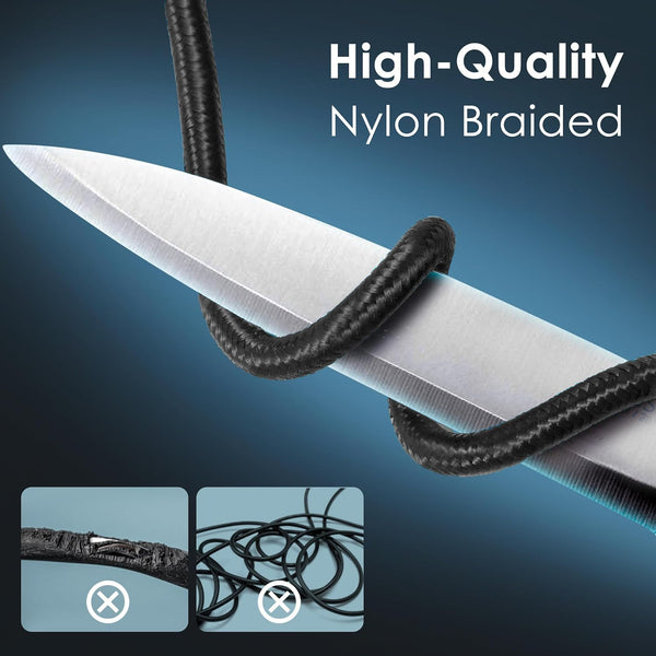 Guitar Cable 6ft 1/4 Inch Guitar Cord Straight to Right Angle Instrument Cable with Braided Tweed and Anti-Kinking Design,Black 6ft Black 1