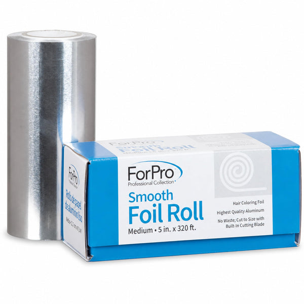 ForPro Professional Collection Smooth Aluminum Foil Roll, 320 Ft Hair Foils for Color Application and Highlighting Services, Silver, Medium, 5" W