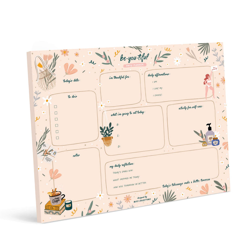 Bliss Collections Daily Planning Pad, To-Do List Notebook 50 sheets 8.5x11 8.5" by 11"- Daily Beautiful