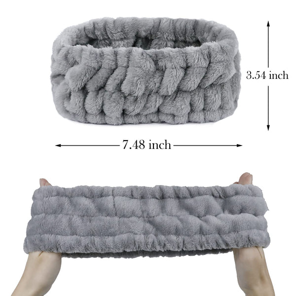 LAPOHI 3 Pack Microfiber Towel Headbands for Washing Face, Facial Headbands Makeup Headband Spa Headband Skincare Headband Fash Wash Headband for