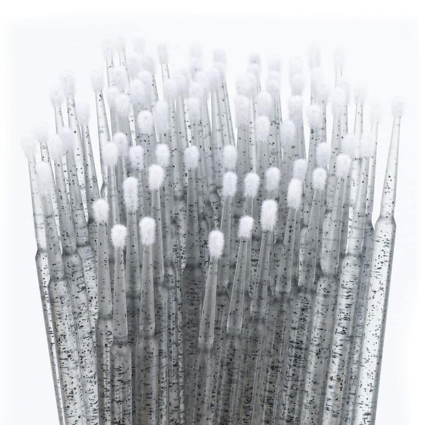 G2PLUS 500PCS Cotton Swabs, Crystal Black Disposable Micro Applicators Brush for Makeup and Personal Care, Micro Swabs for Eyelash Extensions,