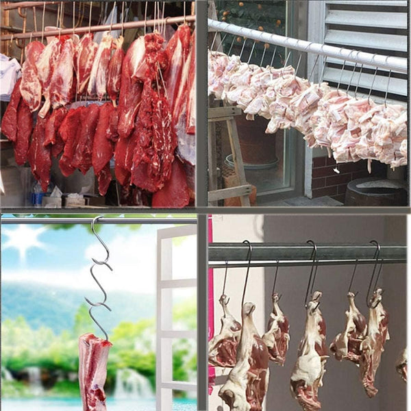 5.12inch Meat Hooks,20Pcs 304 Stainless Steel Butcher Hook Smoking Hooks,Hanging, Drying, Butchering, BBQ, Grilling，Jerky. (5.12in)