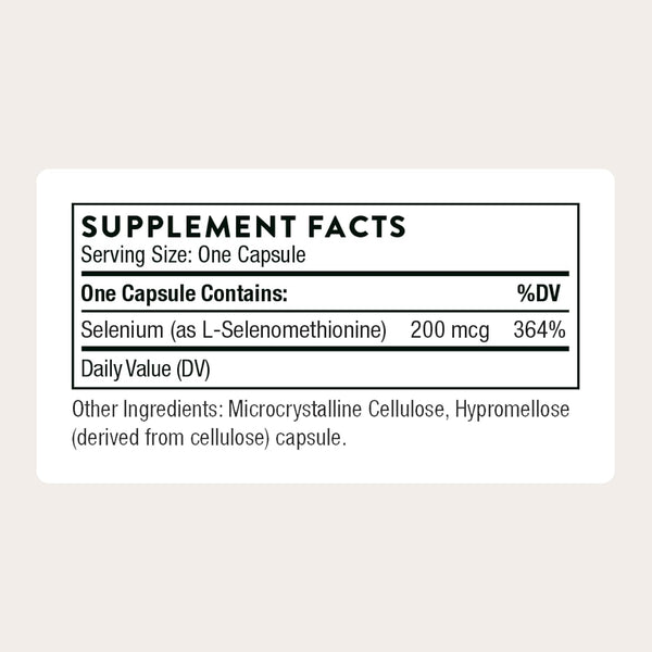 THORNE Selenium, 200 mcg L-Selenomethionine Supplement, 60 Capsules 60 Count (Pack of 1)