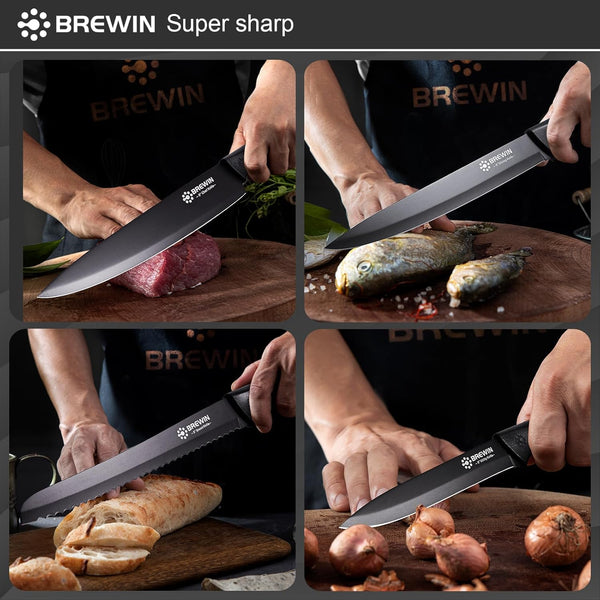 Brewin Knife Set, Kitchen Knife Set, Knives Set for Kitchen, Universal Knife Block, Utility Knife Block Set, New Home Essentials, Apartment
