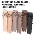SUSIKEKI 6 Colors Mini Eyeshadow Makeup Palette Neutral Nude Smoky Eye Shadow Taupe & Brown Matte Make Up Pallet with Mirror Highly Pigmented Long