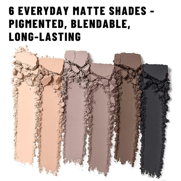 SUSIKEKI 6 Colors Mini Eyeshadow Makeup Palette Neutral Nude Smoky Eye Shadow Taupe & Brown Matte Make Up Pallet with Mirror Highly Pigmented Long