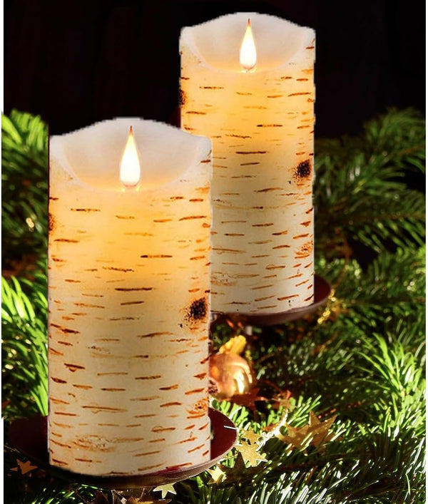 Flameless Battery Operated LED Candles 3D Wick With10Key Button Remote Control 24-Hour Timer Set of 2 Electric Flickering Pillar Real Waxï¼Wedding,