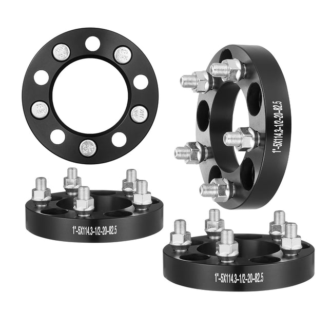 VEVOR Wheel Spacers, 1" Thick 5X4.5 Wheel Adapters, 5 Lug 5 X 114Mm Forged Spacers, 82.5 Mm Bore Hubcentric 1/2"-20 Stud
