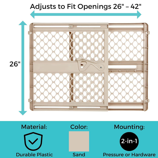 Toddleroo by North States - Supergate Ergo Baby Gate: Plastic Baby Gate for Stairs & Doorways - Adjustable Indoor Safety Gate - Made in USA - 26