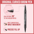 Imethod Curved Eyebrow Pen - Eyebrow Pencil, Brow Pencil 2-In-1 Dual-Ended Microblading Eyebrow Pen with Micro-Fork-Tip and Precise Brush-Tip