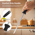 12 Inches Knife Sharpening Steel Rod, High Carbon Steel Honing Rod with 9 Inches Sharpening Steel and Ergonomic PP Handle, Premium Kitchen Knife