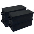 Evelots CD Storage Boxes (4 Pack) Durable CD Case Organizer with Lid, Disc Container Set Holds up to 128 Discs, Black