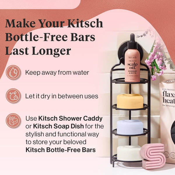 Kitsch Tea Tree Solid Shampoo & Coconut Oil Conditioner Bar, Shampoo and Conditioner Set for Clarifying Grease & Deep Moisturizing, Natural