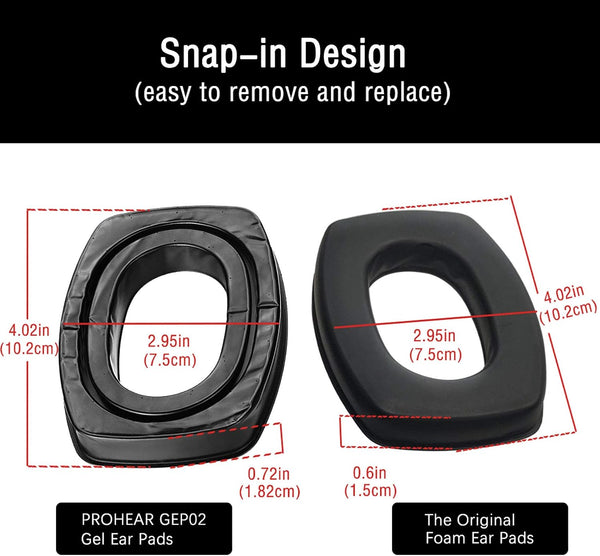 PROHEAR GEP02 Gel Ear Pads for Howard Leight by Honeywell Impact Sport Pro Sync Leightning Earmuffs Gel Ear Pads - 1pack