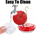 FEED GARDEN Hummingbird Feeders for Outdoors, 2 Pack 16oz Leak-Proof Dish-Style Nectar Feeder Built-in Ant Moat, 5 Feeding Ports, Wide Mouth Easy