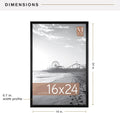 MCS Foundation 16x24 Poster Frame Traditional Black, Vertical & Horizontal Wall Hanging Large Picture Frame for Photos, Posters & Art Prints