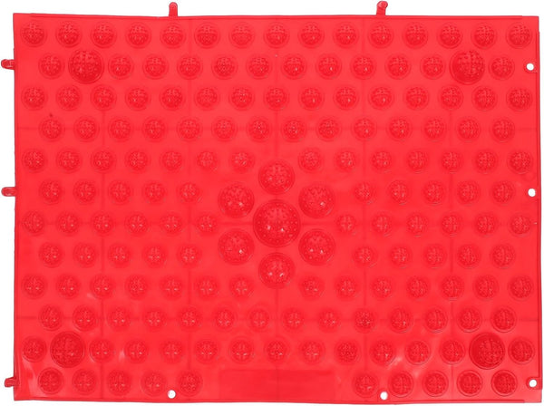 Reflexology Foot Massage Pad - Acupressure Mat for Blood Circulation, Stress Reliefs, and Foot Health, Home Therapy Massaging Plate (Red)