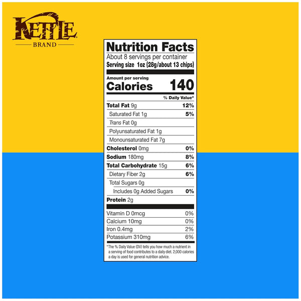 Kettle Brand Sea Salt and Vinegar Potato Chips, 7.5 Oz Sea Salt and Vinegar 7.5 Ounce (Pack of 1)