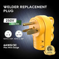 RVGUARD 50 Amp Female Welder NEMA 6-50P Plug Welder Replacement, ETL Listed 6-50HP