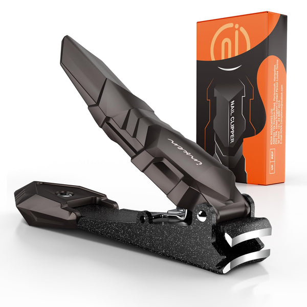 Nail Clippers for Men with Catcher â No Splash, Self-Collecting Premium Steel Clippers for Fingernails & Toenails, Ideal Gift & Grooming Gifts,