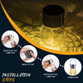 GIGALUMI Solar Lights Outdoor Waterproof, 12 Pack Solar Hanging Lights Garden Decor, Gifts for Women, Solar Outdoor Lantern Waterproof Cracked
