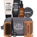 Rinse & Robust Beard Wash, Fathers Day Dad Gift, Beard Conditioner, Beard Oil, Beard Balm Gift Set - Sandalwood Fragrance, Natural, Gluten Free