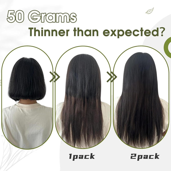 RUNATURE Clip in Hair Extensions Real Human Hair, Short Hair Extensions Clip Ins, Remy Human Hair for Women Double Weft 10 Inch 50G 3Pcs 6P22