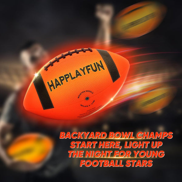 Light Up Football Gifts for Boys 8-12: LED Youth Glow in the Dark Footballs Size 6 Kids Games Cool Toys 8-13, Sports and Outdoor Birthday Gifts