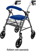 Top Glides Universal Rollator Walker Seat and Backrest Covers (Blue)