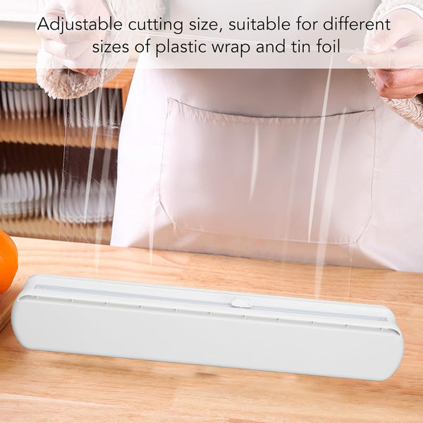 Cutting Plastic Wrap Dispenser with Slide Cutter,And Reusable for Tin Foil, Design (40X35Cm / 15.7X13.8In)