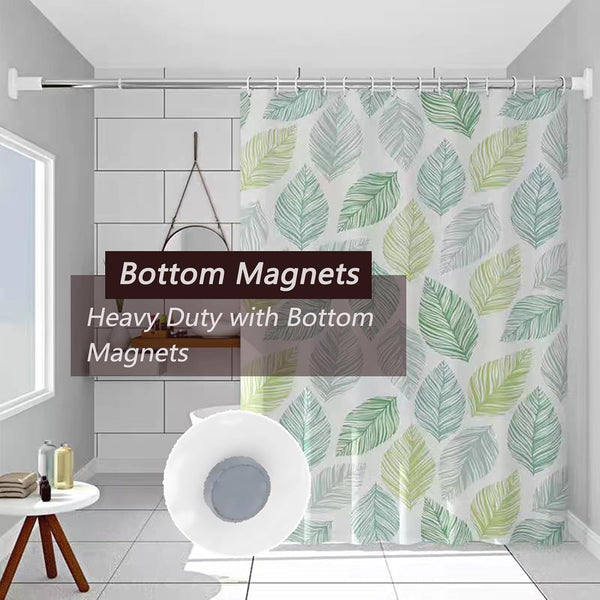 TIKABC Shower Curtain Liner, 4G PEVA Banana Leaves Shower Liner, Plastic Waterproof Shower Curtains, 72x72 inch with Grommet Holes 3 Magnetic Weights