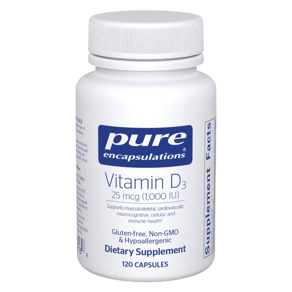 Pure Encapsulations Vitamin D3 25 Mcg (1,000 IU) - Supplement to Support Bone, Joint, Breast, Heart, Colon & Immune Health - with Premium Vitamin