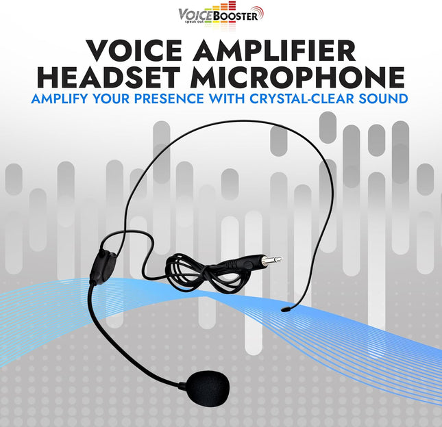 Headset Microphone Lightweight Adjustable Boom Mic with Feedback Control - 3.5Mm Plug for Voice Amplifiers for Public Sp