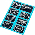 Metal Wire Puzzle Set of 24 with Pouch | Brain Teaser IQ Test Disentanglement Iron Link Unlock Interlock Game Party Favor Kids Adults Challen