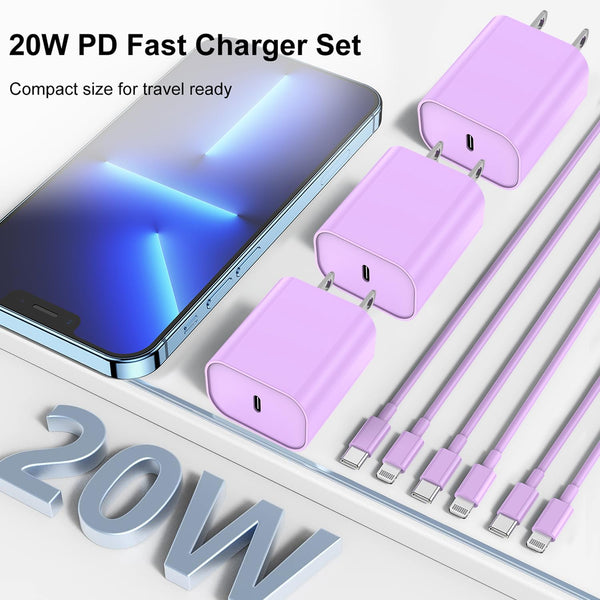 Fashia Fast Charger for iPhone Charger Fast Charging 10ft Lightning Cable,for iPhone 14 13 12 Pro Max Fast Charging with 20W USB C Charger