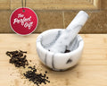 Greenco Mortar and Pestle Set, White Marble Stone Mortar and Pestle Grinding Bowl, Small 4.5 Inches, Kitchen Essential for Spices, Guacamole and