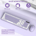 Wireless Keyboard and Mouse Combo Silent for Office and Home(Purple)