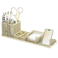 SUPEASY Pen Holder for Desk, 6 Piece Mesh Desk Organizer Set, Desk Accessories for Office Organization with Mail Organizer, Letter Phone Holder,
