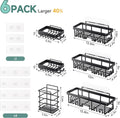 Veken Shower Caddy 6-Pack, Bathroom Organizers and Storage Shelves, Black Black 6-Piece Set