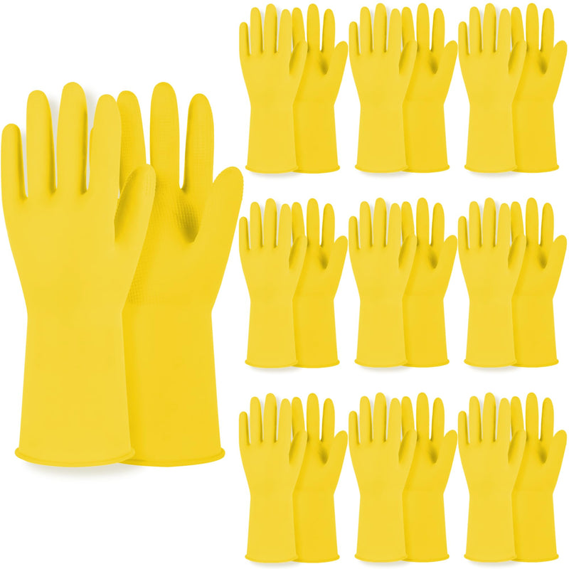 MAMISON 10 Pack Simple and Short Hands Gloves, Reusable Non-Slip Rubber Gloves Large Size