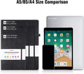 College Ruled Notebook A5, 312 Numbered Pages Diary, Lined Leather Journal Black A5