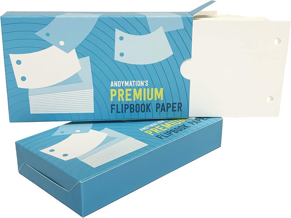Official Andymation's Flipbook Starter Kit for Kids & Adults with LED Light Pad for Drawing & Tracing Animation, Premium Pre-drilled Flip Book