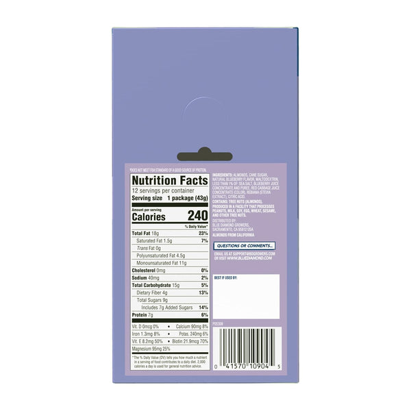 Blue Diamond Almonds, Oven Roasted Blueberry, 1.5 Ounce (Pack of 12) Blueberry 1.5 Ounce (Pack of 12)