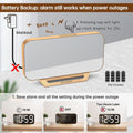 Peakeep Slim Digital Mirror Aesthetic Alarm Clock for Bedrooms Desk Decor - Plug in Electric Big LED Modern Small Clock for Office Living Room,