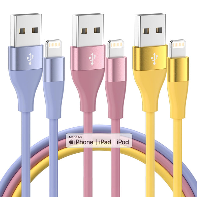 Iphone Charger 3Pack 10FT Apple Mfi Certified Lightning Cable Fast Charging Iphone Charger Cord Compatible with Iphone 1