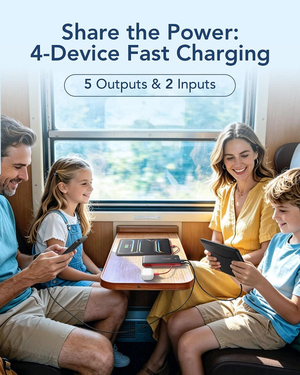 VEEKTOMX Portable Charger with Built in Cables 10000Mah, Power Bank for Iphone with AC Wall Plug, Fast Charging USB C Slim Battery Pack with LED