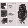 Vemet Goddess Locs Crochet Hair,8 Inch 9 Packs Faux Locs Synthetic Crochet Hair, Boho Style Pre looped crochet with Curly Ends 8 Inch(Pack of 9) #4
