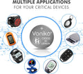 Voniko CR2032 3V Lithium Batteries 6 Pack for Child Safety, Compatible with AirTag, Key Fobs, Thermometers, Scales – 7 Years Shelf Life 6 Count