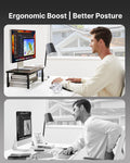 HUANUO Monitor Stand, Monitor Stand Riser 3 Height Adjustable, Monitor Riser with Airflow Vents, Laptop Stand for Desk, Laptop Riser, Desk