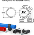 Highcraft ID234x50 Half Clamp with Nail For Pex Tubing Pipe Support, 1/2 in, Black 50 Pack Hook 1/2 in.